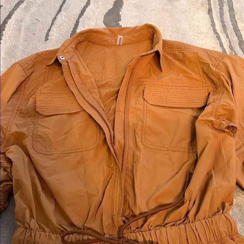 NWOT Free People In The Wild Shortsie Romper Long Sleeve One Piece